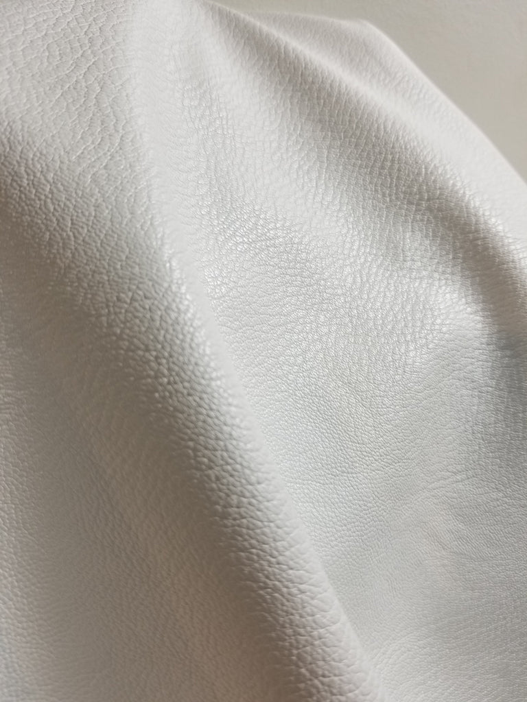  White Matte Faux Vegan Leather by The Yard Synthetic Pleather  0.9 mm Fullgrain Look Calf Smooth Nappa 4 Yards 52 inch Wide x 144 inch  Long Soft Smooth Upholstery (4 Yards)